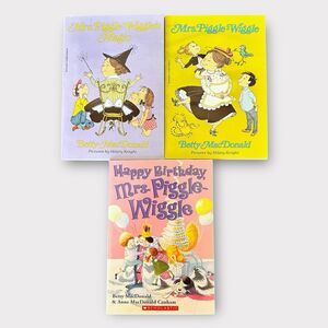 Lot 3 Mrs. Piggle-Wiggle Series Books Betty MacDonald Vtg Birthday Magic Readers